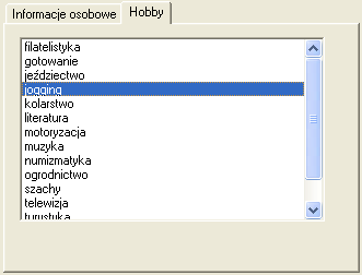 Elementy okna dialogowego Zakładki (karty) pozwalają na przejście do innej grupy opcji okna dialogowego. Pole tekstowe pozwala na wpisanie tekstu.