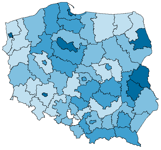 Izby przyjęć/szpitalne oddziały ratunkowe wskaźniki (2014) Liczba mieszkańców przypadająca na izbę przyjęć/szpitalny oddział ratunkowy [tys.