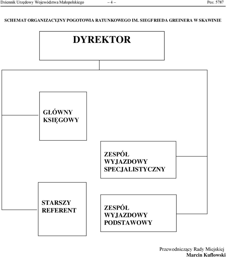 SIEGFRIEDA GREINERA W SKAWINIE DYREKTOR GŁÓWNY KSIĘGOWY ZESPÓŁ