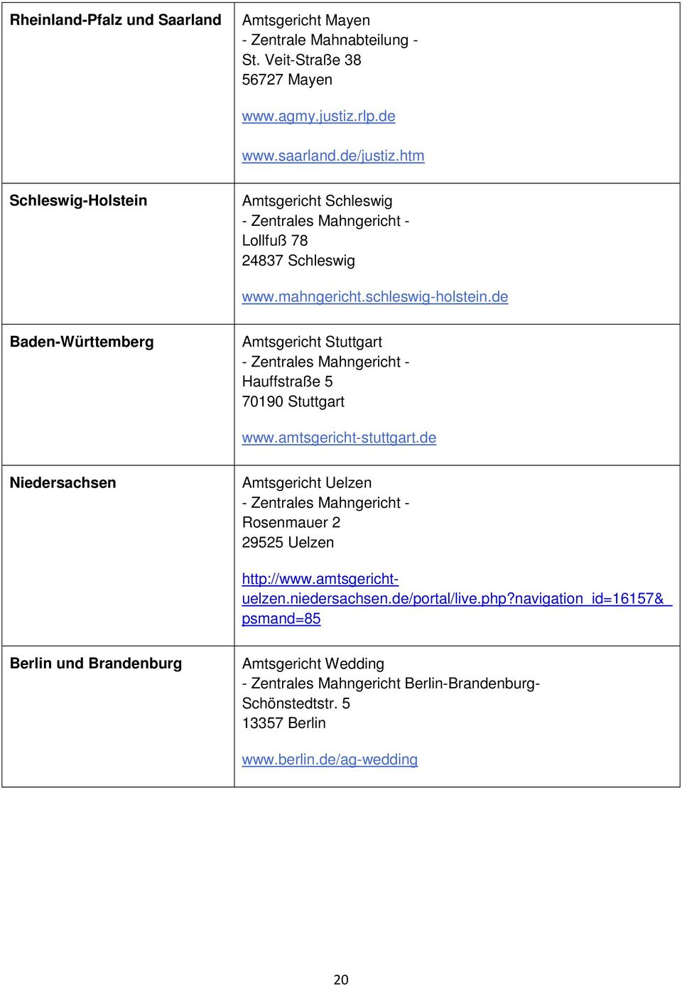 de Baden-Württemberg Amtsgericht Stuttgart - Zentrales Mahngericht - Hauffstraße 5 70190 Stuttgart www.amtsgericht-stuttgart.