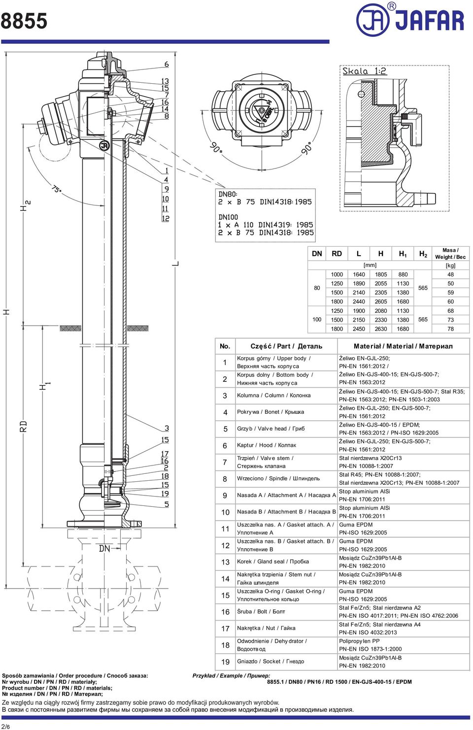 клапана Nasada A / Attachment A / Насадка A Uszczelka nas. A / Gasket attach. A / Уплотнение A Uszczelka nas. B / Gasket attach.