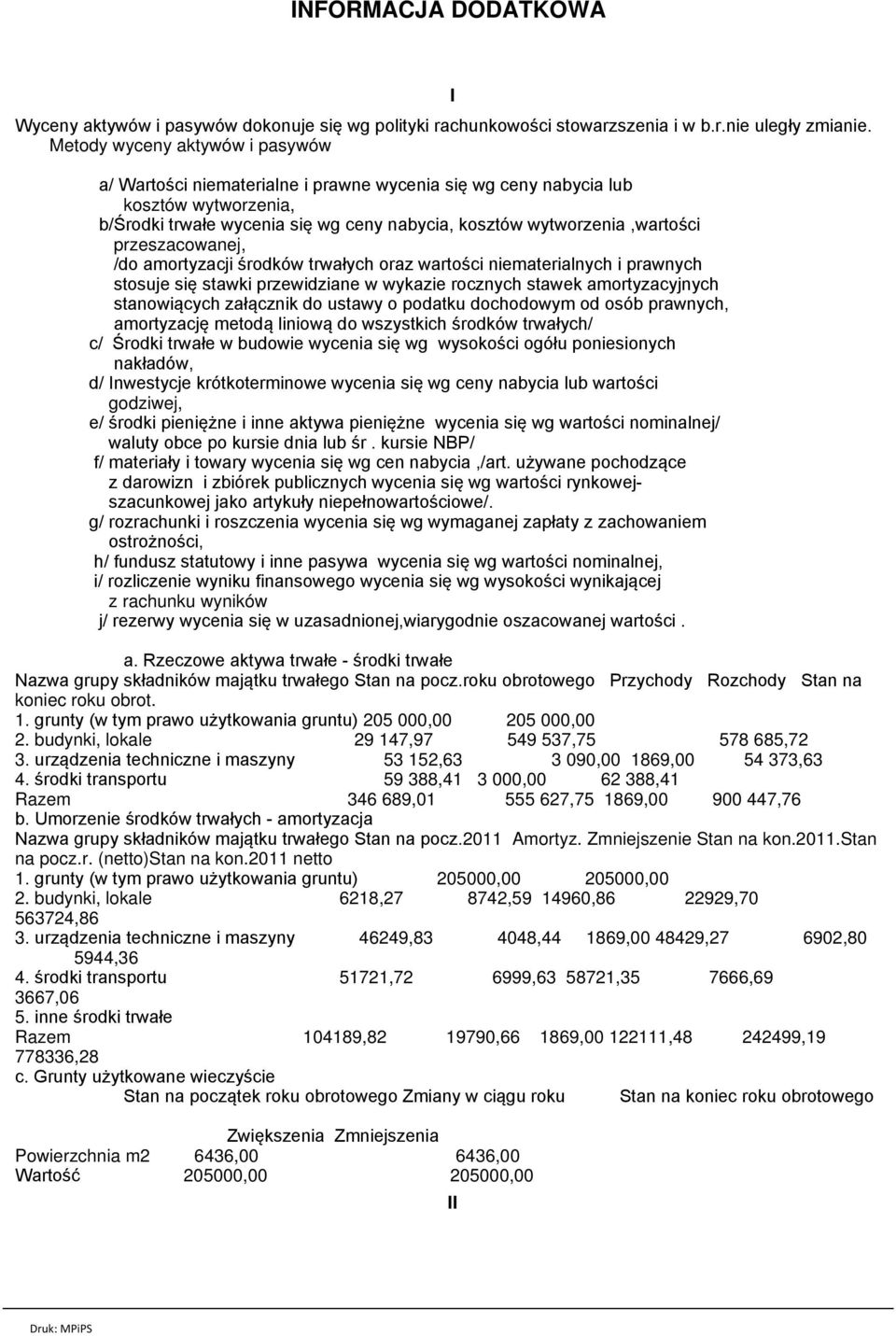 przeszacowanej, /do amortyzacji środków trwałych oraz wartości niematerialnych i prawnych stosuje się stawki przewidziane w wykazie rocznych stawek amortyzacyjnych stanowiących załącznik do ustawy o