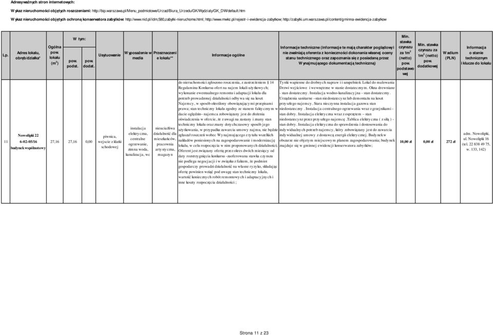 działalności; daty rozstrzygnięcia konkursu -zaoferowana ofertę powinien wziąć pod uwagę stan techniczny, inne koszty rozpoczęcia działalności ; Tynki wapienne do drobnych napraw i i uzupełnień.