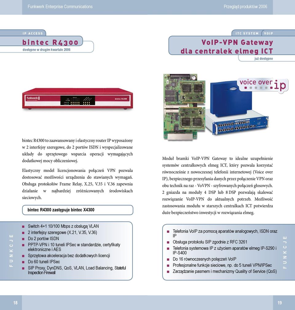 Elastyczny model licencjonowania połączeń VPN pozwala dostosować możliwości urządzenia do stawianych wymagań. Obsługa protokołów Frame Relay, X.25, V.35 i V.