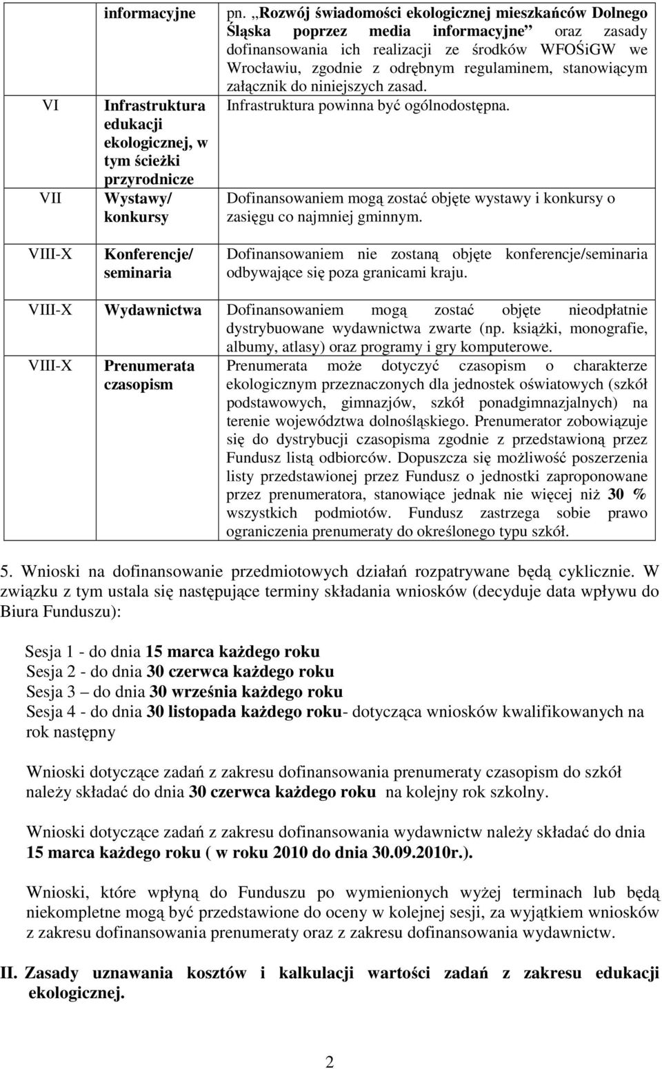 stanowiącym załącznik do niniejszych zasad. Infrastruktura powinna być ogólnodostępna. Dofinansowaniem mogą zostać objęte wystawy i konkursy o zasięgu co najmniej gminnym.