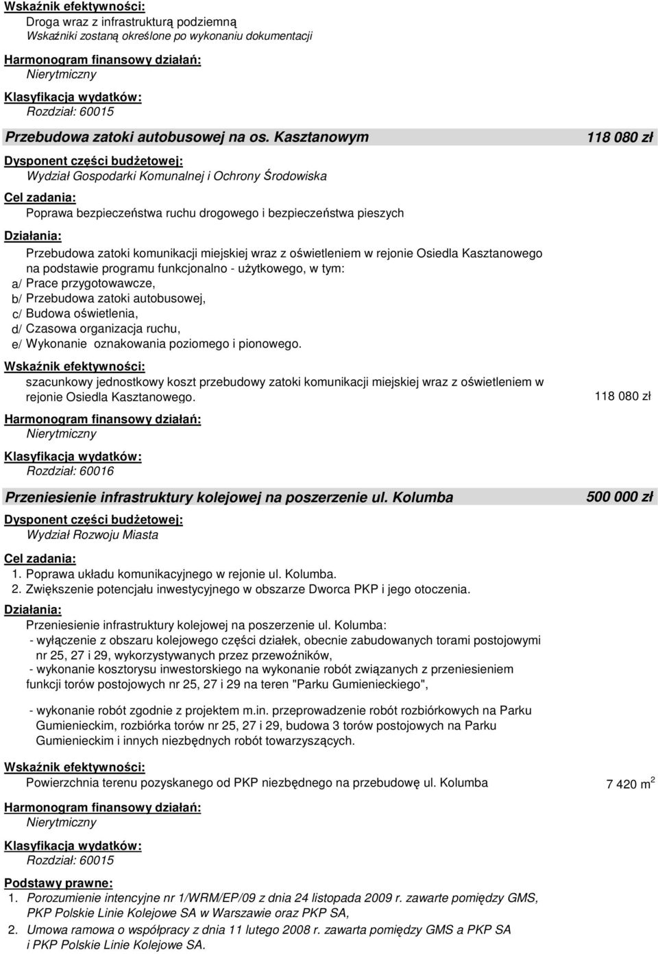 funkcjonalno - użytkowego, w tym: a/ Prace przygotowawcze, b/ Przebudowa zatoki autobusowej, c/ Budowa oświetlenia, d/ Czasowa organizacja ruchu, e/ Wykonanie oznakowania poziomego i pionowego.