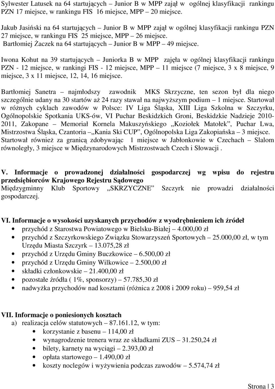 Bartłomiej Żaczek na 64 startujących Junior B w MPP 49 miejsce.