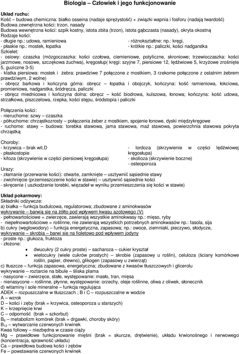 : mostek, łopatka - różnokształtne: np.: kręgi, - krótkie np.