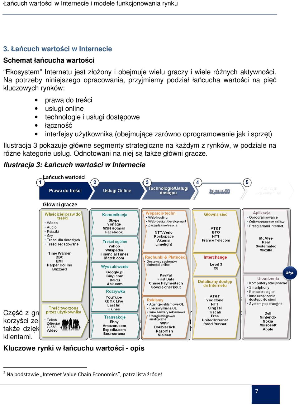 (obejmujące zarówno oprogramowanie jak i sprzęt) Ilustracja 3 pokazuje główne segmenty strategiczne na kaŝdym z rynków, w podziale na róŝne kategorie usług. Odnotowani na niej są takŝe główni gracze.