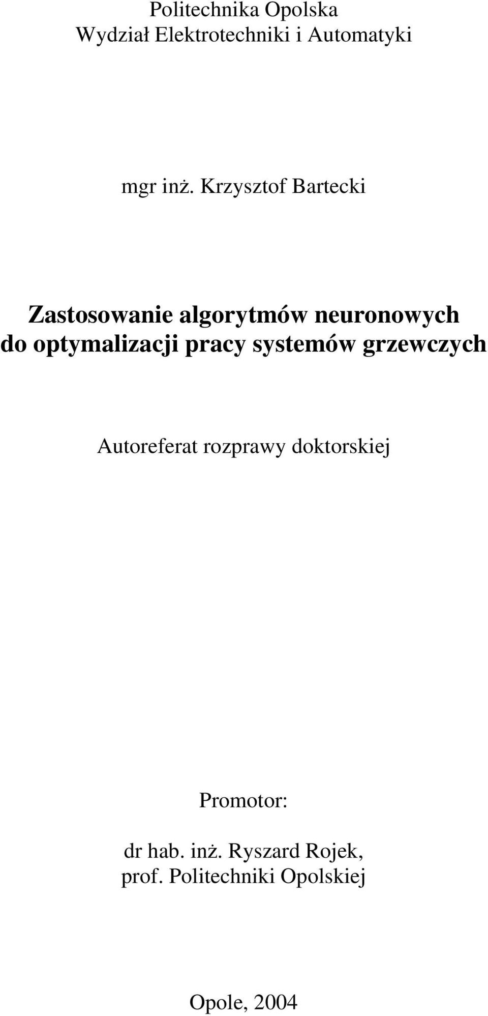 oymalizacji racy yemów grzewczych Auorefera rozrawy