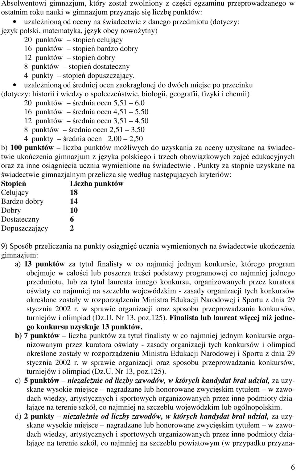 stopień dopuszczający.