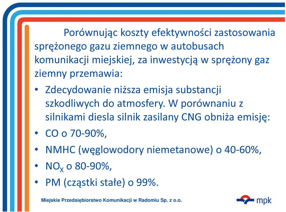 substancji szkodliwych do atmosfery.