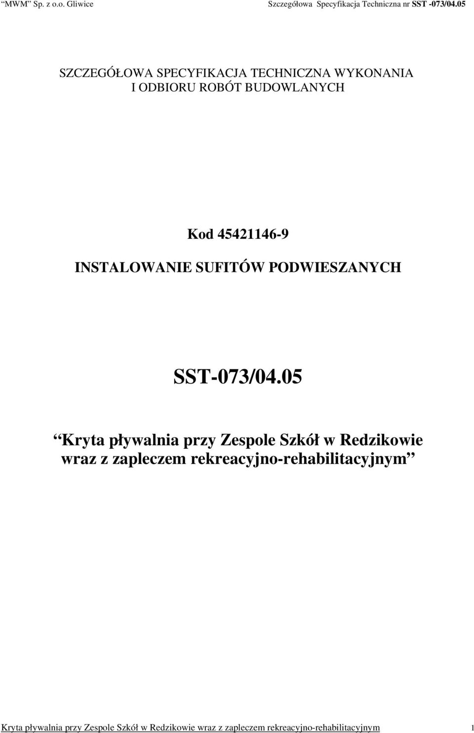 05 Kryta pływalnia przy Zespole Szkół w Redzikowie wraz z zapleczem