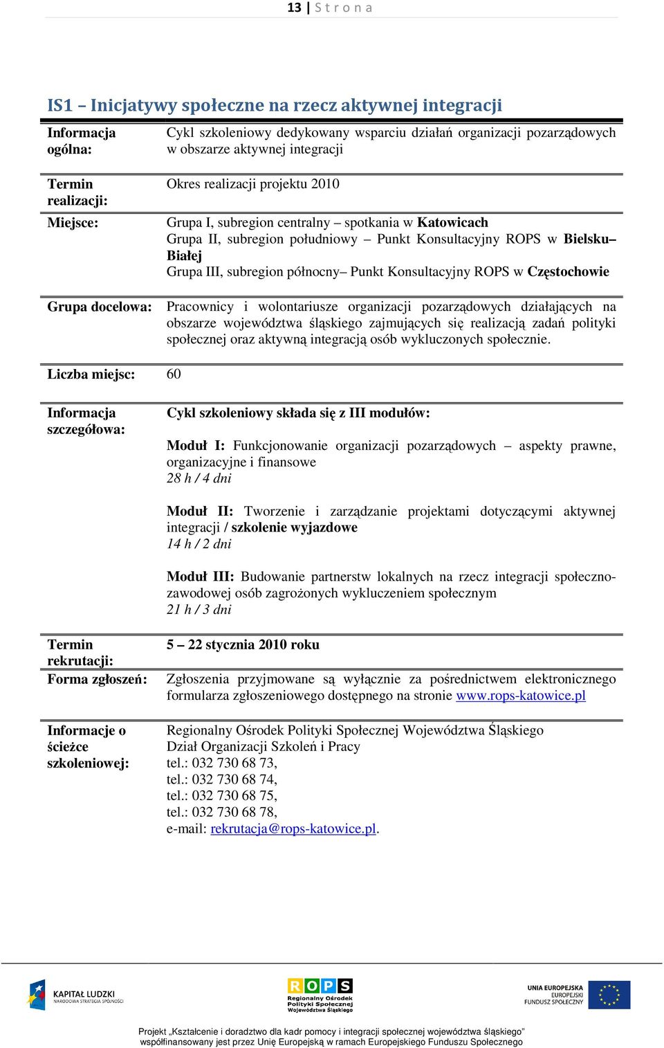 wolontariusze organizacji pozarządowych działających na obszarze województwa śląskiego zajmujących się realizacją zadań polityki społecznej oraz aktywną integracją osób wykluczonych społecznie.