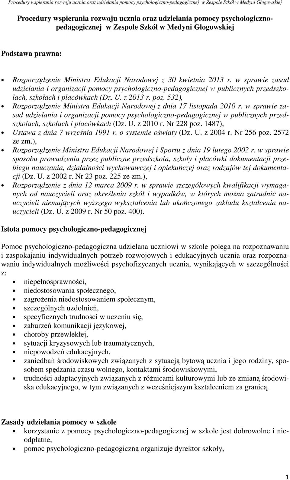 532), Rozporządzenie Ministra Edukacji Narodowej z dnia 17 listopada 2010 r.