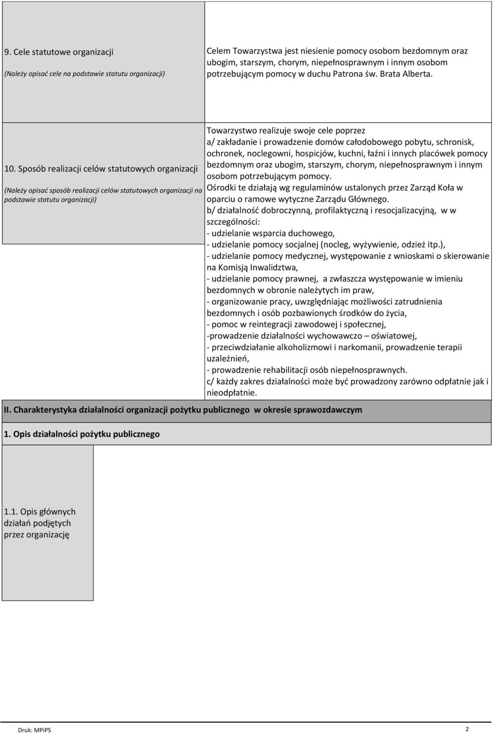 SposСb realizacji celсw statutowych organizacji (Nale y opisaф sposсb realizacji celсw statutowych organizacji na podstawie statutu organizacji) Towarzystwo realizuje swoje cele poprzez a/ zakёadanie