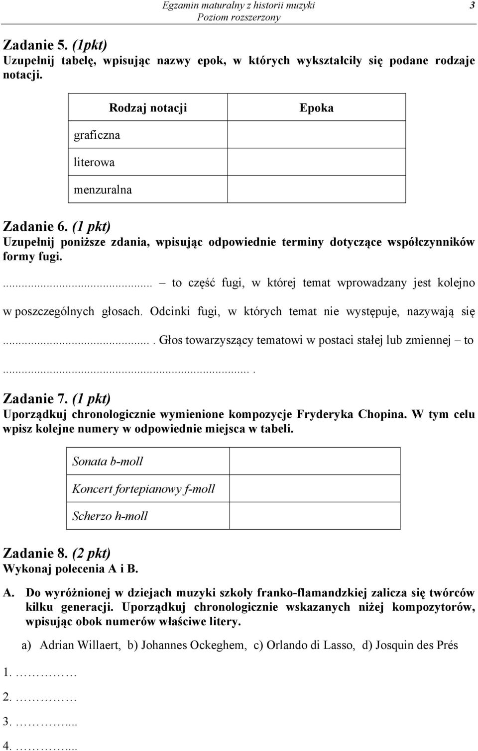 ... to część fugi, w której temat wprowadzany jest kolejno w poszczególnych głosach. Odcinki fugi, w których temat nie występuje, nazywają się.