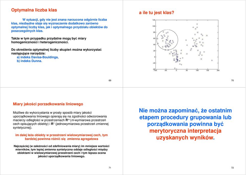 Taże w ty przypadu przydatne ogą być ary hoogencznośc heterogencznośc. Do oreślena optyalne lczby supeń ożna wyorzystać następuące narzędza: a) ndes Davsa-Bouldnga, b) ndes Dunna.