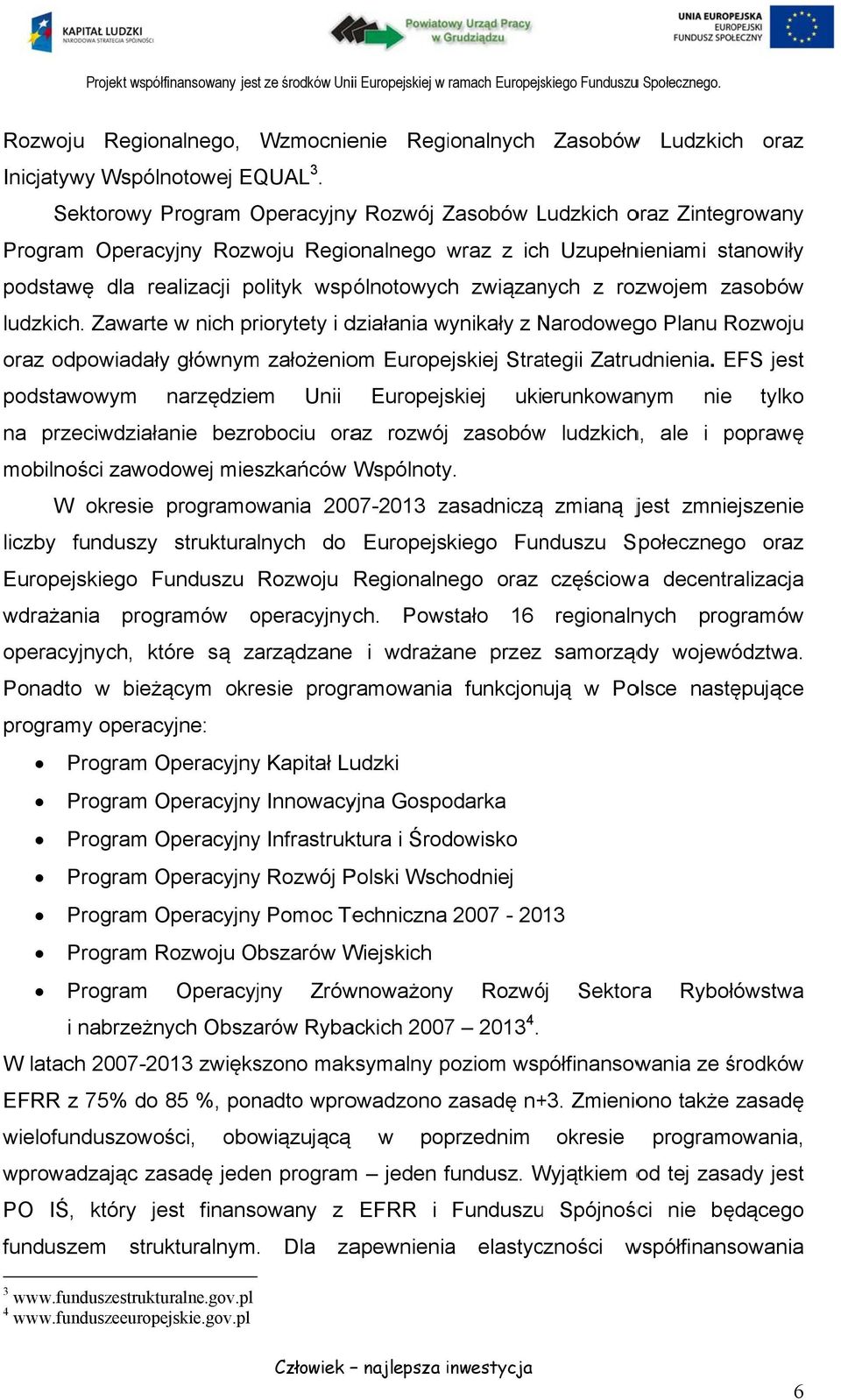 związanych z rozwojem zasobów ludzkich. Zawarte w nich priorytety i działania wynikały z NarodowegN go Planu Rozwoju oraz odpowiadały głównym założeniom Europejskiej Strategii Zatrudnienia.