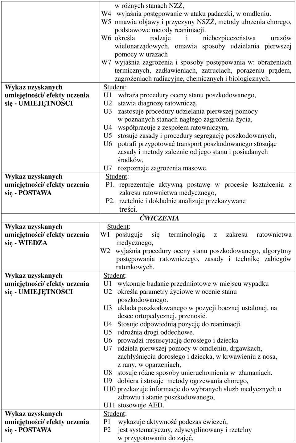 zadławieniach, zatruciach, porażeniu prądem, zagrożeniach radiacyjne, chemicznych i biologicznych.