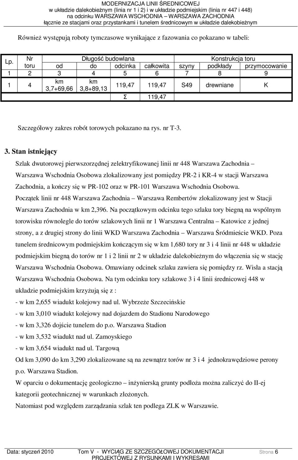 robót torowych pokazano na rys. nr T-3. 3.