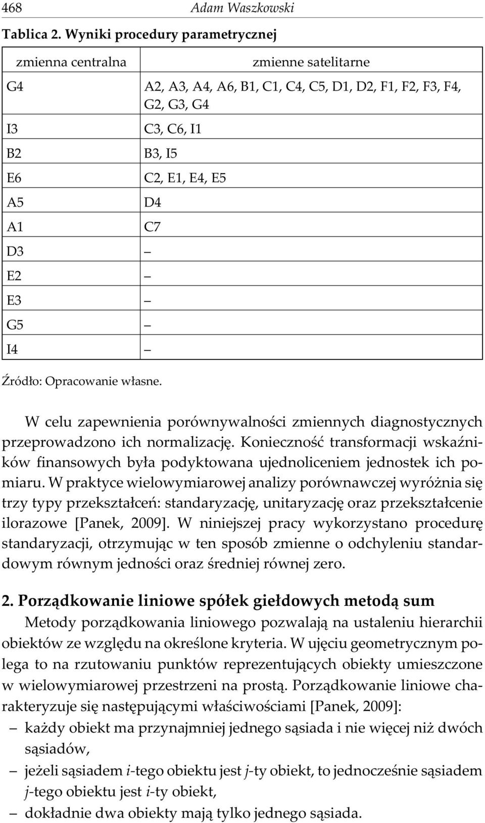 G5 I4 W celu zapewnena porównywalnoœc zmennych dagnostycznych przeprowadzono ch normalzacjê. Konecznoœæ transformacj wskaÿnków fnansowych by³a podyktowana ujednolcenem jednostek ch pomaru.