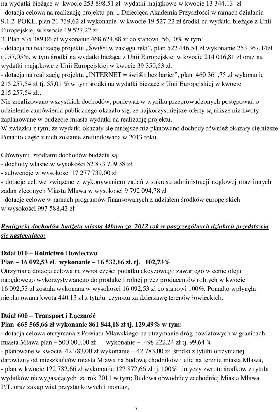 w tym środki na wydatki bieżące z Unii Europejskiej w kwocie 214 016,81 zł oraz na wydatki majątkowe z Unii Europejskiej w kwocie 39 350,53 zł.