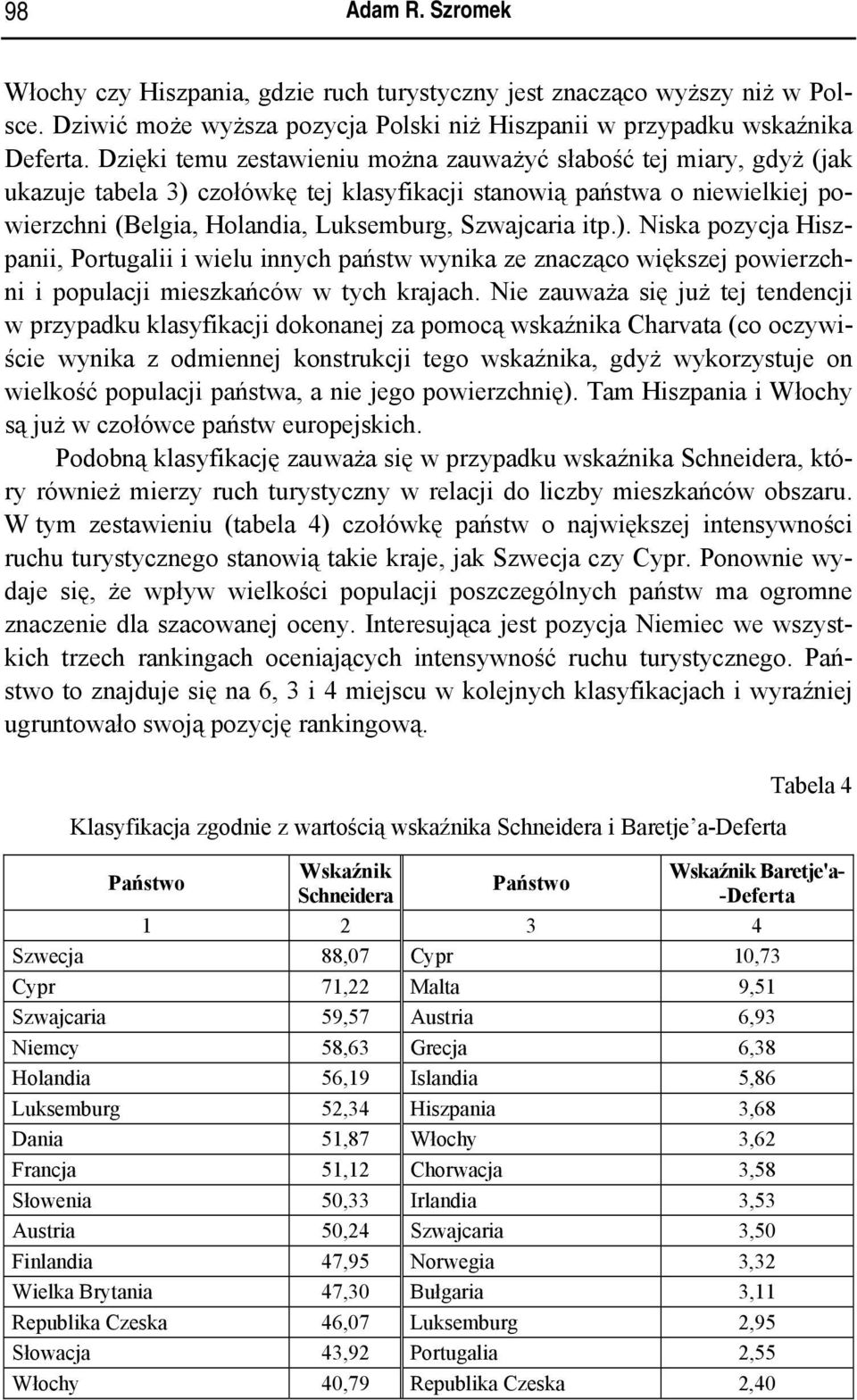 POMIAR FUNKCJI TURYSTYCZNEJ OBSZARÓW ZA POMOCĄ WSKAŹNIKÓW FUNKCJI