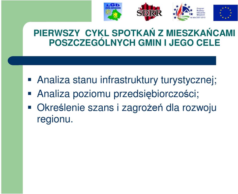 infrastruktury turystycznej; Analiza poziomu