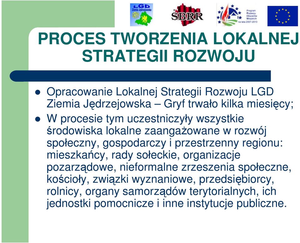 przestrzenny regionu: mieszkańcy, rady sołeckie, organizacje pozarządowe, nieformalne zrzeszenia społeczne, kościoły,