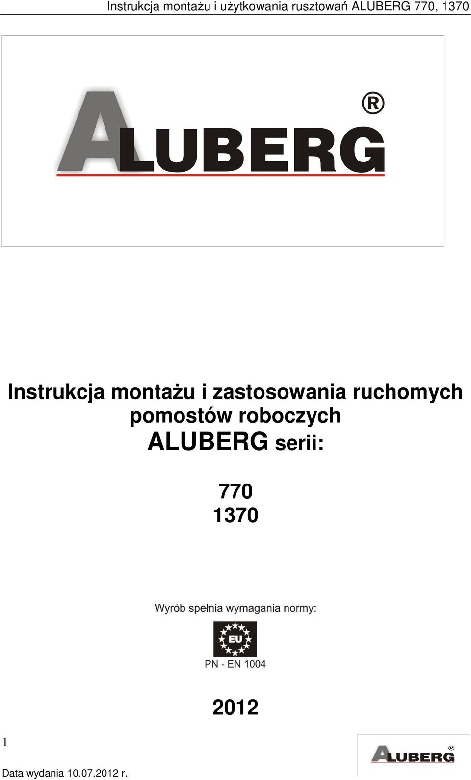 pomostów roboczych ALUBERG