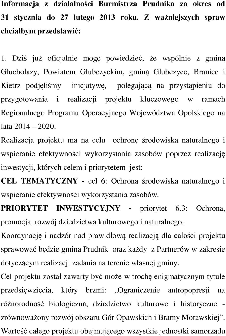 realizacji projektu kluczowego w ramach Regionalnego Programu Operacyjnego Województwa Opolskiego na lata 2014 2020.