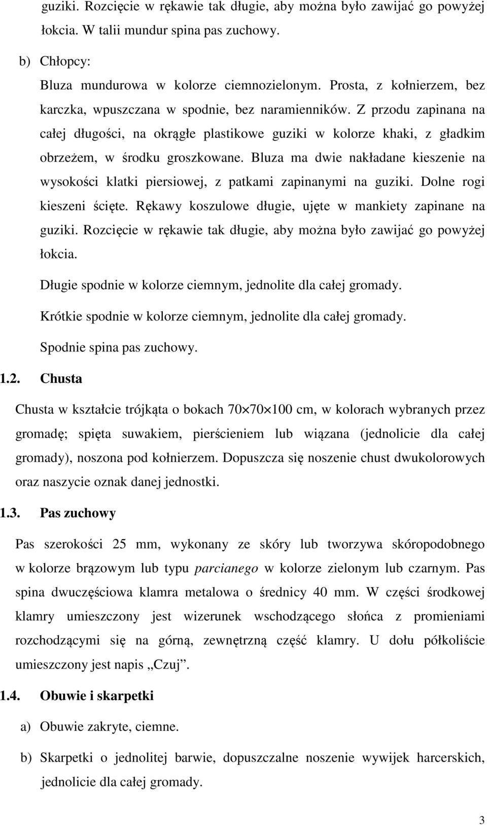 Bluza ma dwie nakładane kieszenie na wysokości klatki piersiowej, z patkami zapinanymi na guziki. Dolne rogi kieszeni ścięte. Rękawy koszulowe długie, ujęte w mankiety zapinane na guziki.