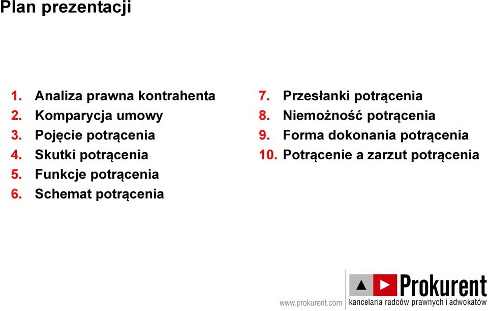 Funkcje potrącenia 6. Schemat potrącenia 7.