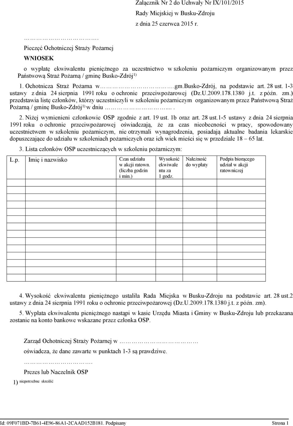 1-3 ustawy z dnia 24 sierpnia 1991 roku o ochronie przeciwpożarowej (Dz.U.2009.178.1380 j.t. z późn. zm.