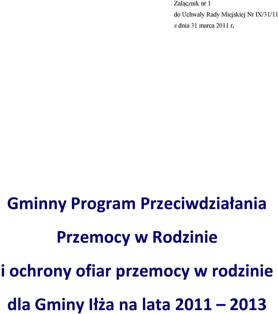 Gminny Program Przeciwdziałania Przemocy w