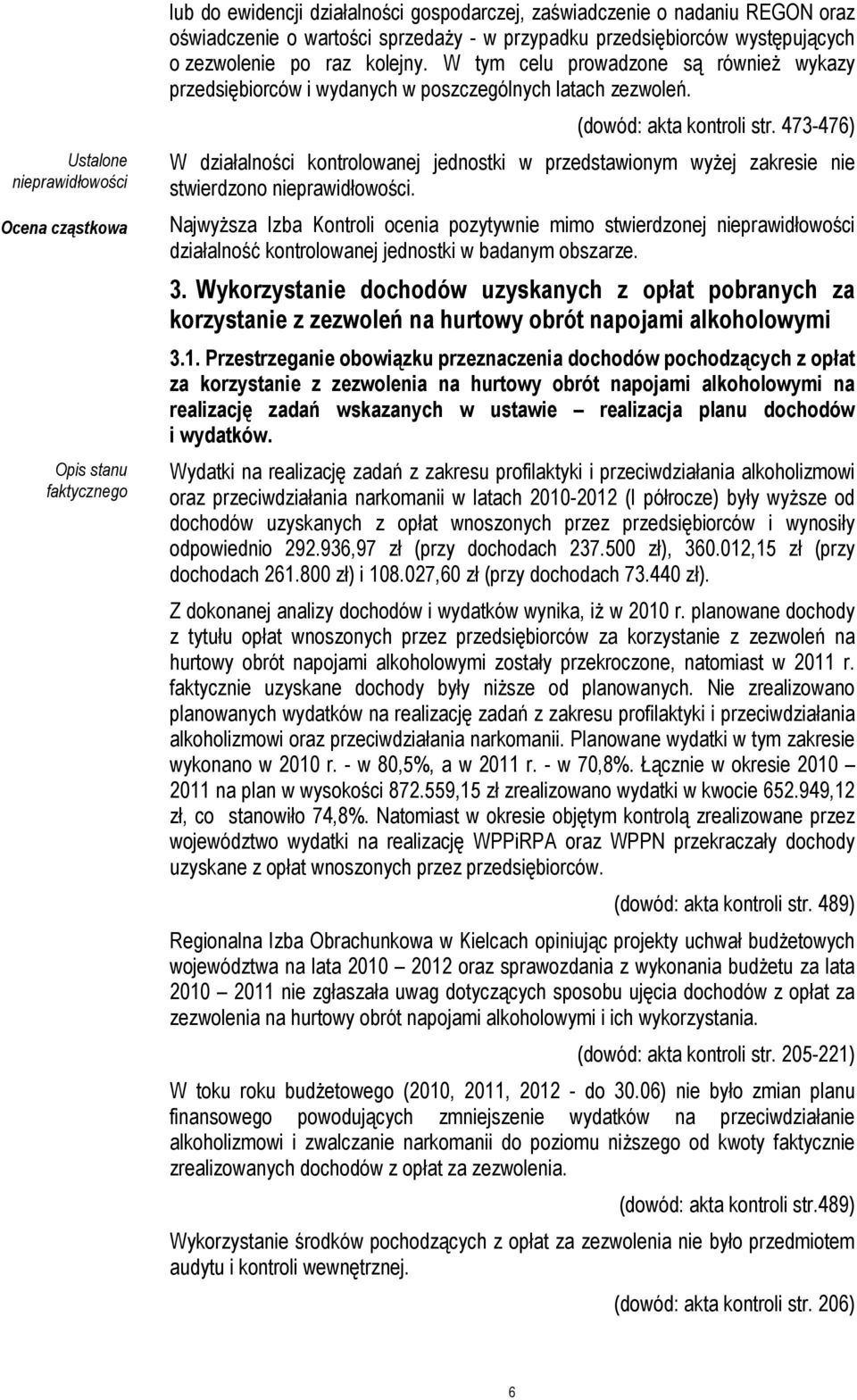 NajwyŜsza Izba Kontroli ocenia pozytywnie mimo stwierdzonej działalność kontrolowanej jednostki w badanym obszarze. 3.