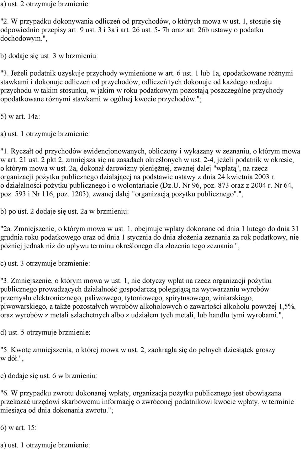 1 lub 1a, opodatkowane różnymi stawkami i dokonuje odliczeń od przychodów, odliczeń tych dokonuje od każdego rodzaju przychodu w takim stosunku, w jakim w roku podatkowym pozostają poszczególne