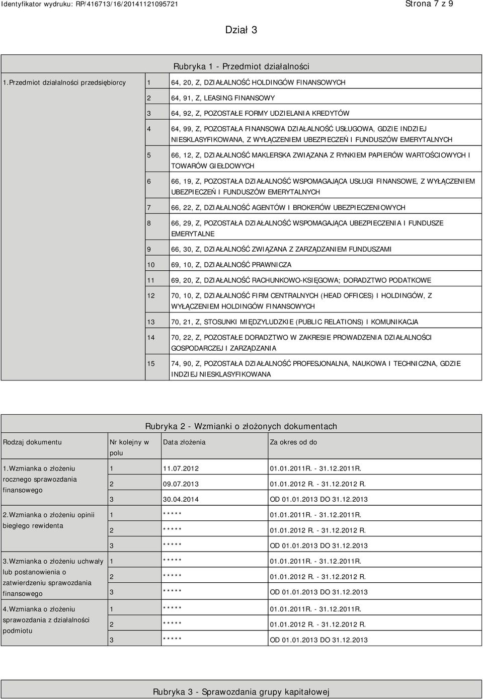 DZIAŁALNOŚĆ USŁUGOWA, GDZIE INDZIEJ SKLASYFIKOWANA, Z WYŁĄCZEM UBEZPIECZEŃ I FUNDUSZÓW EMERYTALNYCH 5 66, 12, Z, DZIAŁALNOŚĆ MAKLERSKA ZWIĄZANA Z RYNKIEM PAPIERÓW WARTOŚCIOWYCH I TOWARÓW GIEŁDOWYCH 6