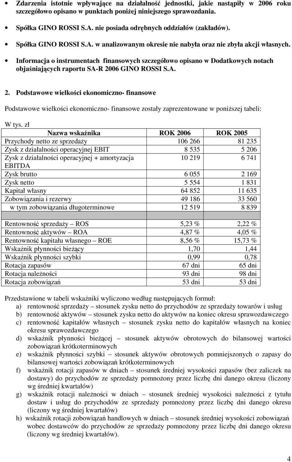 Informacja o instrumentach finansowych szczegółowo opisano w Dodatkowych notach objaśniających raportu SA-R 20