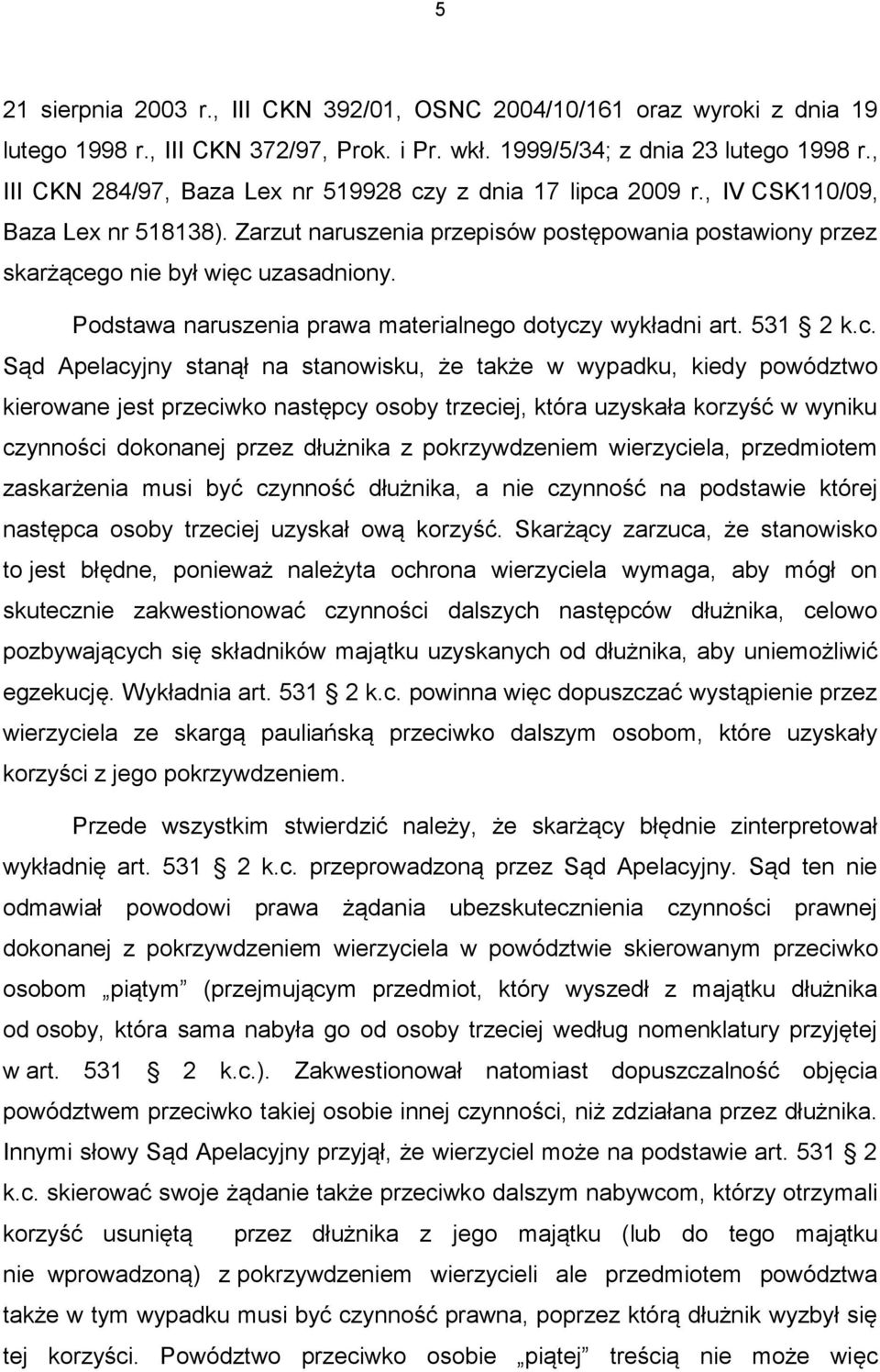 Podstawa naruszenia prawa materialnego dotycz