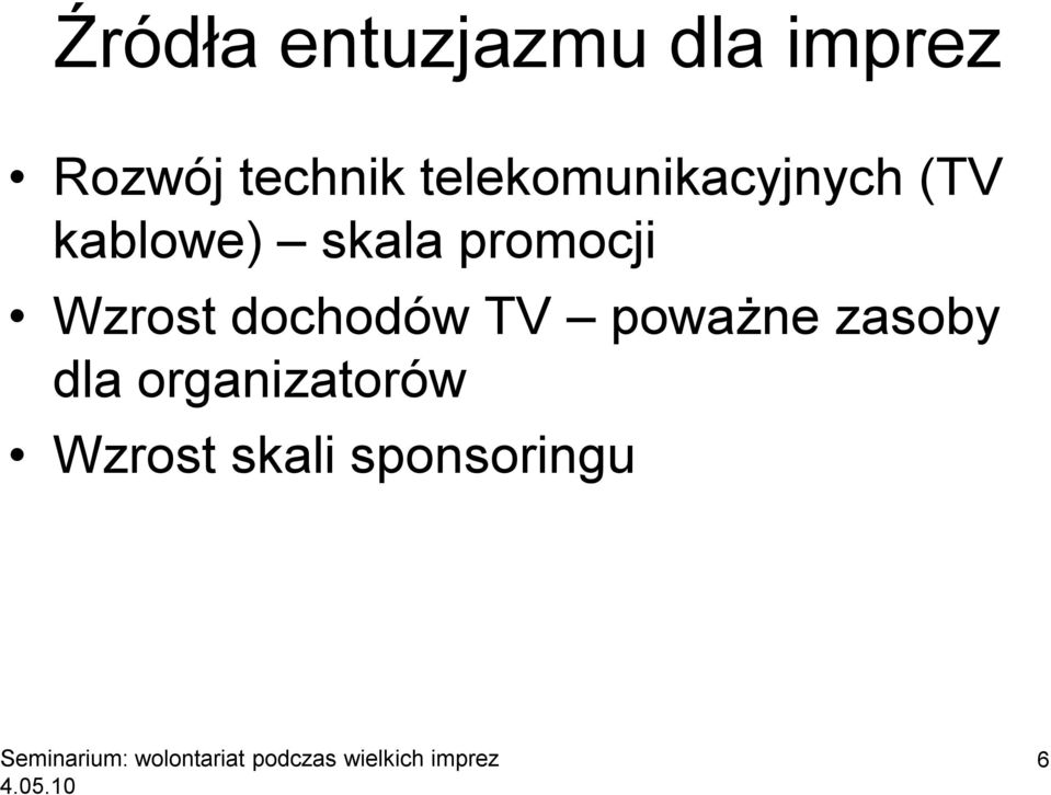 skala promocji Wzrost dochodów TV poważne