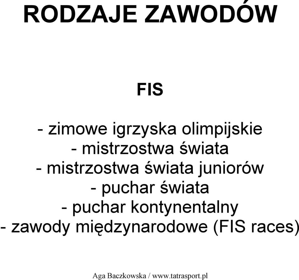 mistrzostwa świata juniorów - puchar świata