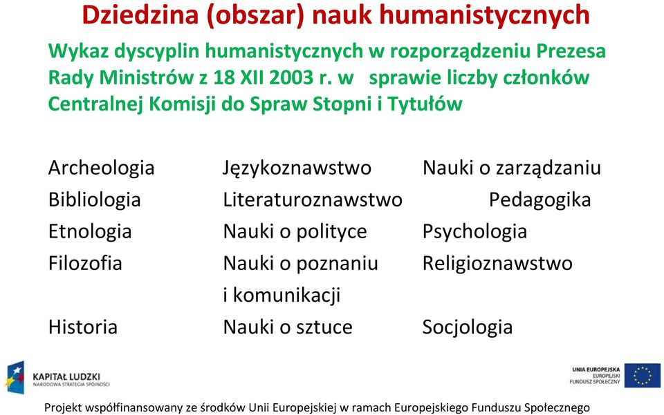 w sprawie liczby członków Centralnej Komisji do Spraw Stopni i Tytułów Archeologia Językoznawstwo Nauki