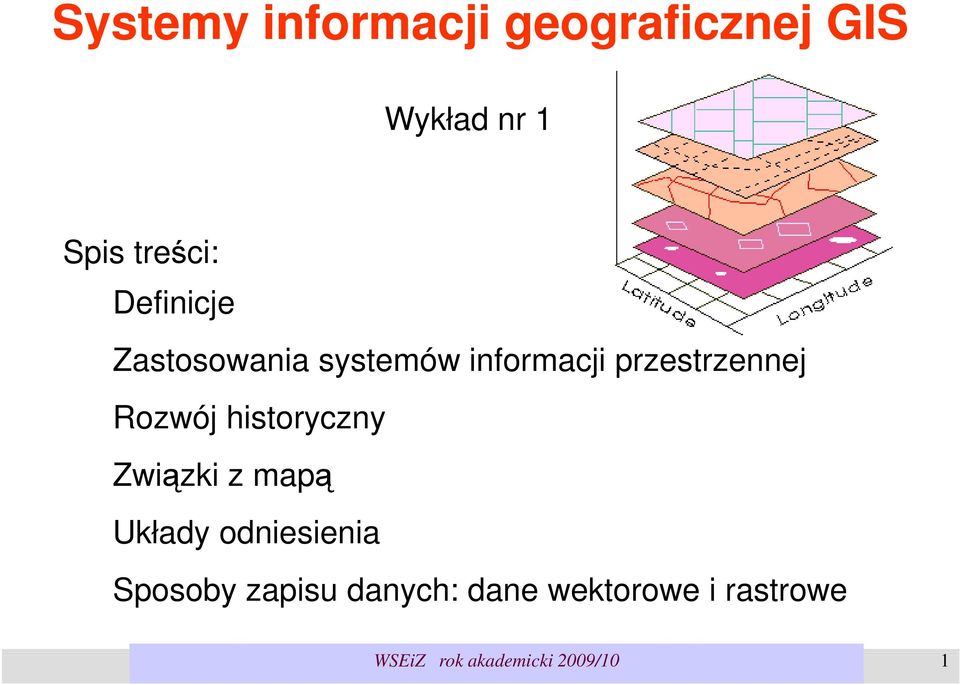 Rozwój historyczny Związki z mapą Układy odniesienia Sposoby