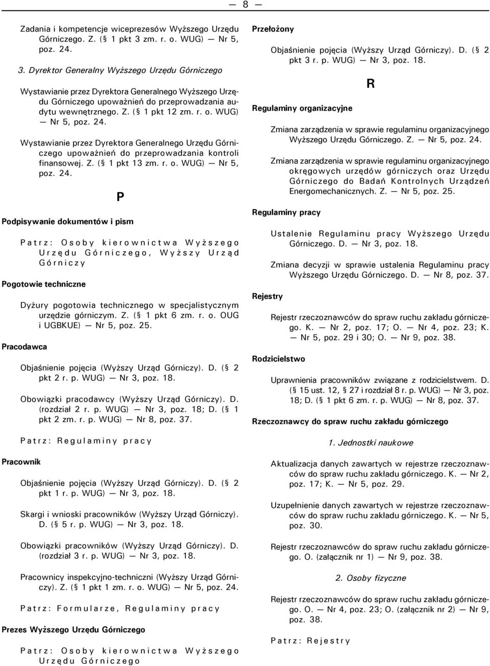 WUG) Nr 5, Wystawianie przez Dyrektora Generalnego Urzędu Górniczego upoważnień do przeprowadzania kontroli finansowej. Z. ( 1 pkt 13 zm. r. o.