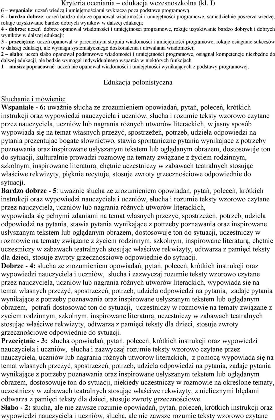 dobrze opanował wiadomości i umiejętności programowe, rokuje uzyskiwanie bardzo dobrych i dobrych wyników w dalszej edukacji; 3 - przeciętnie: uczeń opanował w przeciętnym stopniu wiadomości i