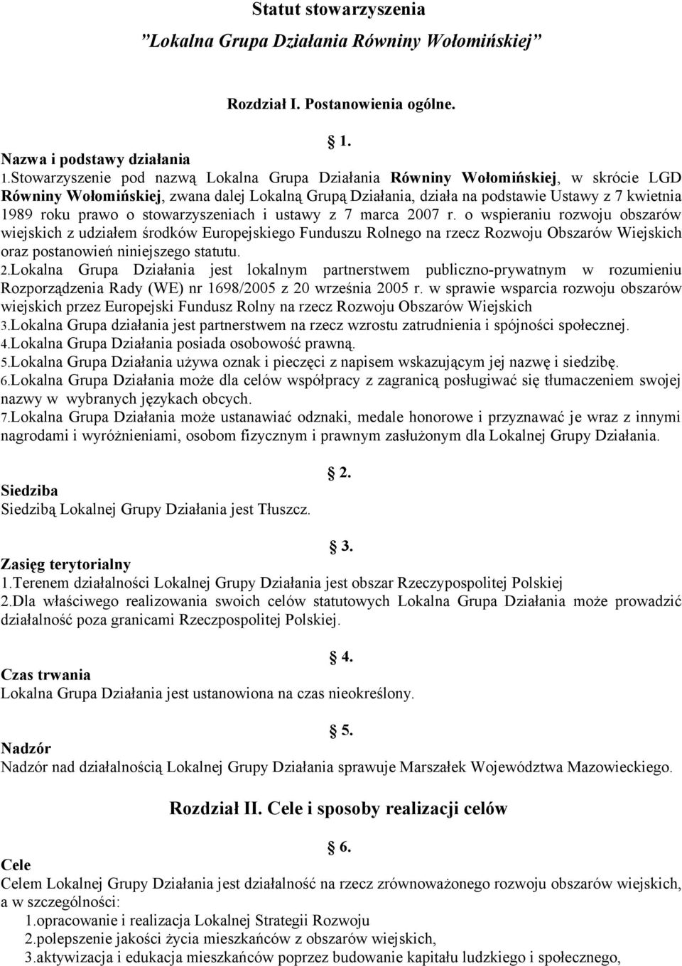 o stowarzyszeniach i ustawy z 7 marca 2007 r.