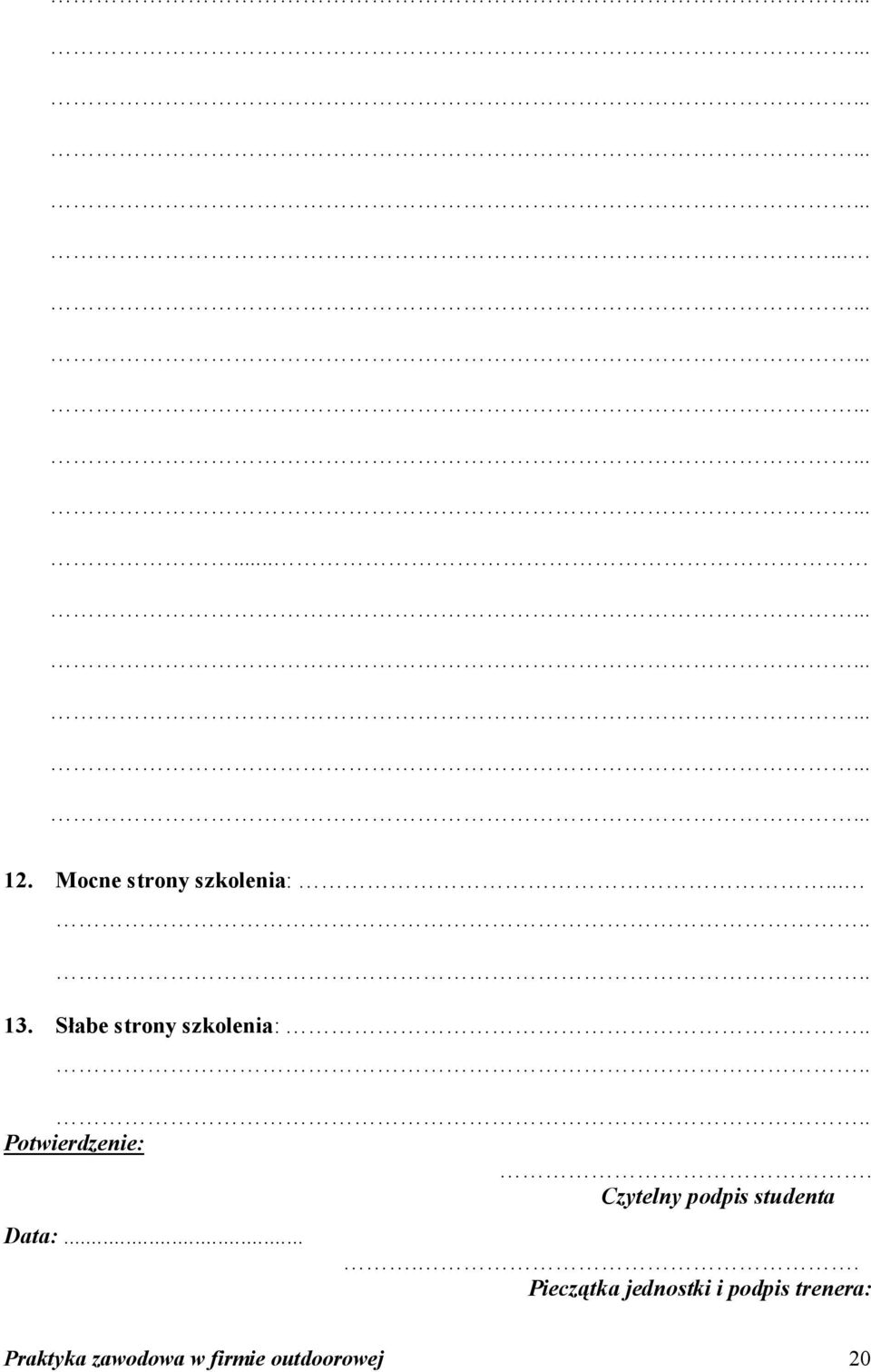 Czytelny podpis studenta Data:.