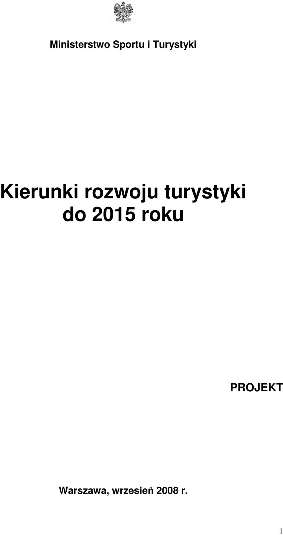 turystyki do 2015 roku